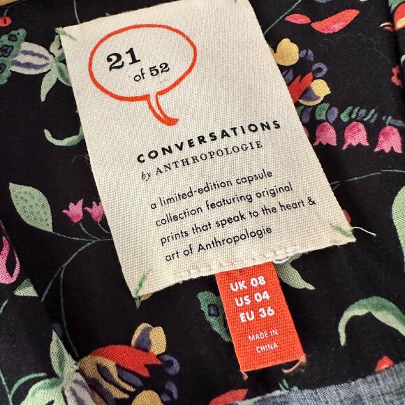 Conversations by Anthropologie 21 of 52 Bow Front Blouse Shirt Women's 4 Floral - Picture 4 of 7